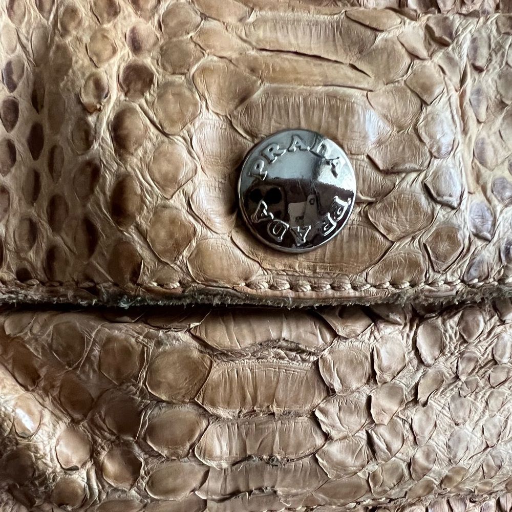 Authentic Prada Brown Real Python Skin Leather In… - image 7